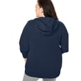 thumbnail image 3 of Woman Within Plus Size Better Fleece Zip-Front Hoodie Long Oversized Sweatshirt, 3 of 6