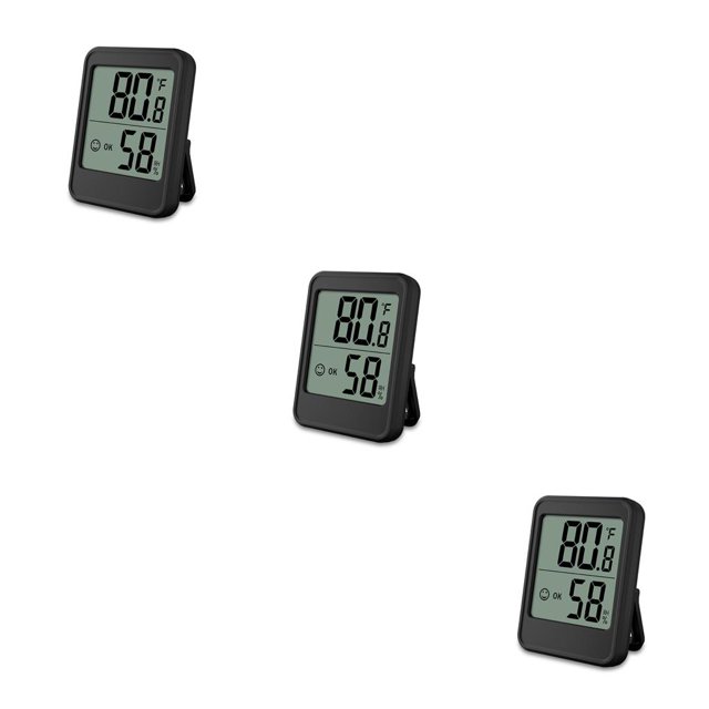 Billuyoard Mini termómetro para oficina, medidor de temperatura, medidor LCD de humedad para invernadero, probador de medición, negro para el Type1 NO1