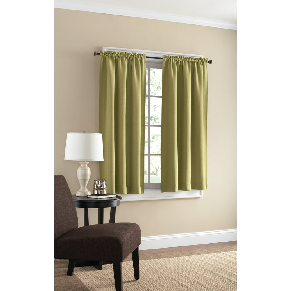 Mainstays Textured Curtain, Green 54 inch, Set of (2) Walmart