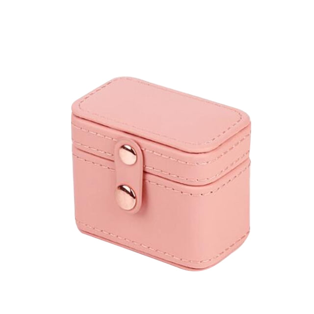 Multifunctional Earring Rings Box Storage Organizer Jewelry Case Portable Travel Jewelry Case Gifts Box (Pink)