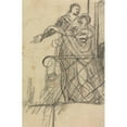 thumbnail image 2 of Benjamin Robert Haydon 11x14 Black Ornate Wood Framed Double Matted Museum Art Print Titled: Study of Two Figures on a Balcony, 2 of 5
