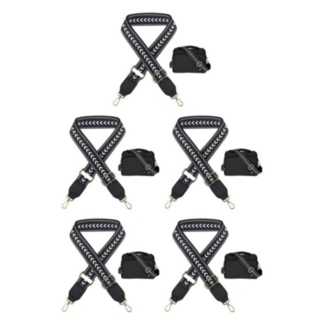 yingyy Nylon High-end Texture Bag Strap For Handbag Non-Shedding And Easy To Shoulder Straps Adjustable Black 5Set
