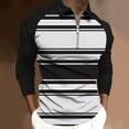 thumbnail image 2 of IROINNID Discount Button Up Shirts for Men Collar Shirt Printed Long Sleeve Zipper Turndown Collar Blouse Shirts,White, 2 of 5