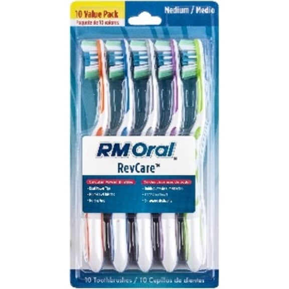 RM Oral RevCare Toothbrushes – Medium – 10 Count