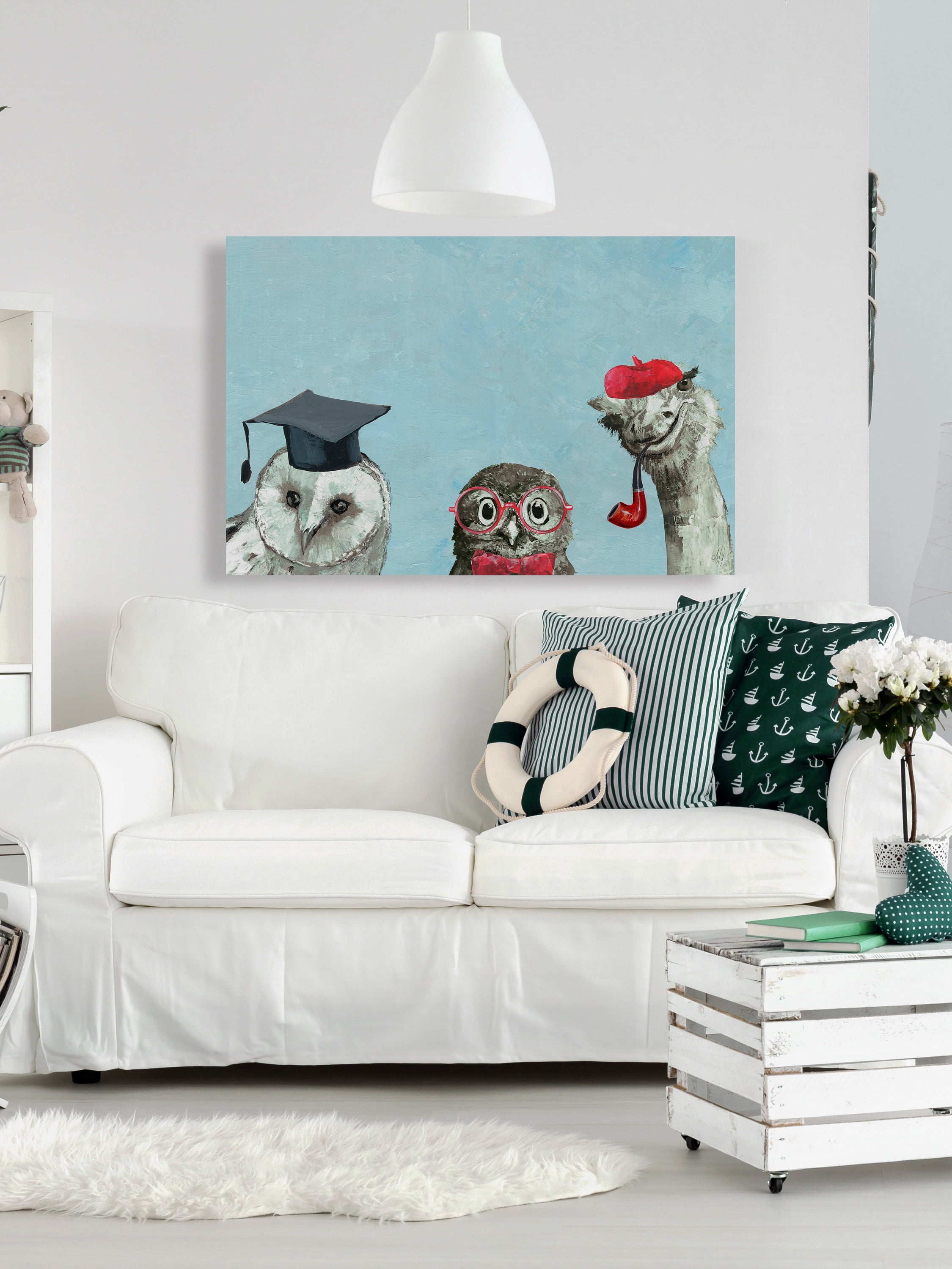 Marmont Hill Brainy Birds Canvas Wall Art