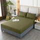 thumbnail image 4 of Sábana ajustable de cama doble verde, 140x200x30cm, antideslizante, adecuada para dormir desnudo, 4 of 6