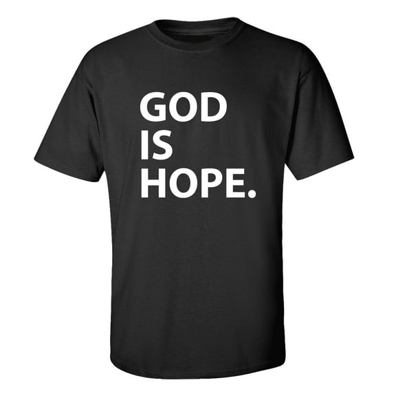 Trenz Shirt Company God Is Hope Christian Unisex Short Sleeve T-shirt-Black-Small