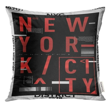 ARHOME Graffiti NYC New York District Stock Design Tee Pillow Case 18x18 Inches (Best Places To See Graffiti In Nyc)