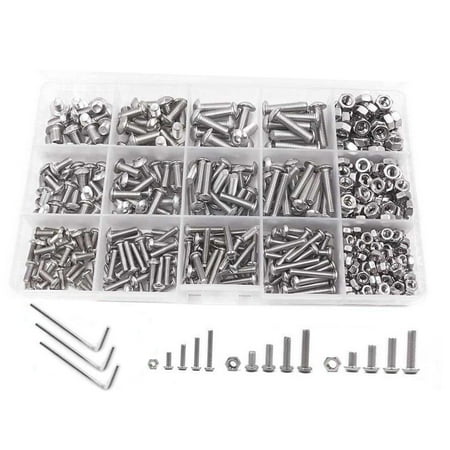 

500Pcs Socket s Head Screws Set Fasteners with Wrenches Assortment Stainless Steel and Nut for DIY Inventions