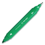 Tru Red TR57833 Permanent Marker, Pen-Style Twin-Tip, Extra-Fine & Fine - Bullet & Needle Tips, Green - Dozen