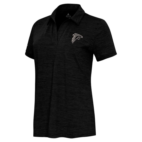 Women's Antigua  Heather Black Atlanta Falcons Layout V-Neck Polo