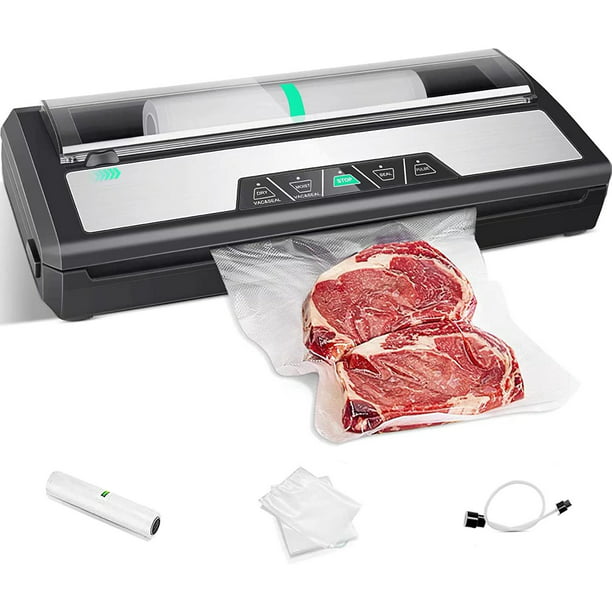 Vacuum Machine with Cutter, 80Kpa Food Sealer Vacuum Sealers with Storage Rolls Bags Hose Attachment for Sealing Jars, Sous Vide, Freeze Meats - Walmart.com