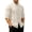Beige, variant on Men's Chinese Style Cotton Shirt 3/4 Sleeve Mandarin Collar Top with Traditional Frog Buttons Casual Kung Fu Tee
