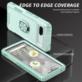 thumbnail image 3 of SaniMore for Google Pixel 7A Multi-Functional Case, 3-Layer Protection Magnetic Cover Support Car Mount & 360° Rotatable Metal Ring Kickstand Full Body Shockproof Protective Shell, Green, 3 of 7