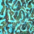 thumbnail image 1 of Ahgly Company Machine Washable Indoor Square Abstract Turquoise Blue Modern Area Rugs, 6' Square, 1 of 4