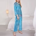 thumbnail image 3 of Sigee Hanging Orchids Floral Blue for Women’s Pajama Sets Long-Sleeved Pjs Sets for Women 2 piece Sleepwear-Medium, 3 of 7
