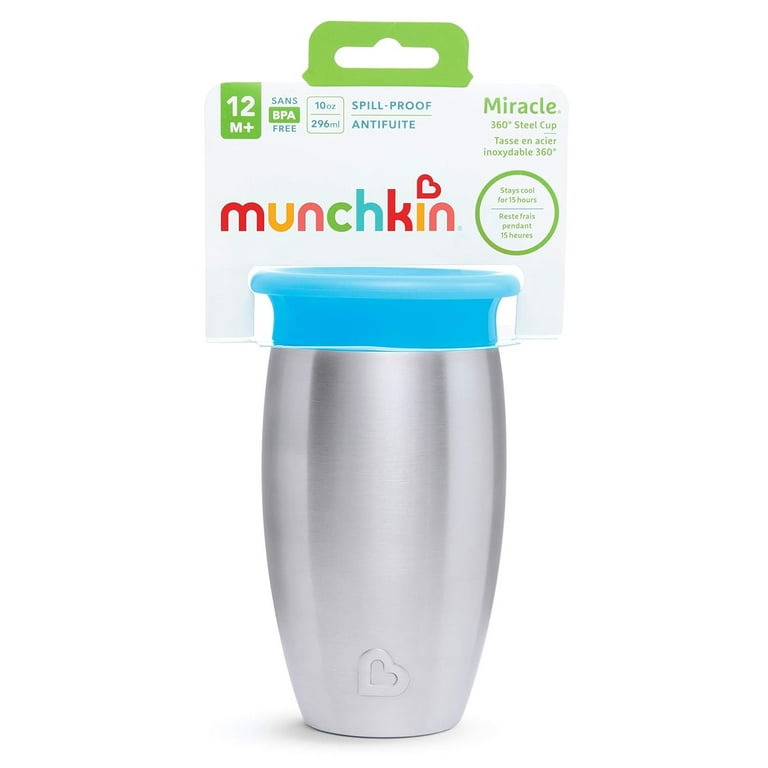 Munchkin Miracle 360 Spill Proof Sippy Cups 24 and 10 Ounce 2 Pack Blue  Toddler and Adult Set 24 ounces Blue