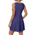 thumbnail image 6 of vigerkar Women's 2025 Summer Sleeveless Tank Mini Dresses Crew Neck A Line Flare Party Short Dress Navy, S, 6 of 6