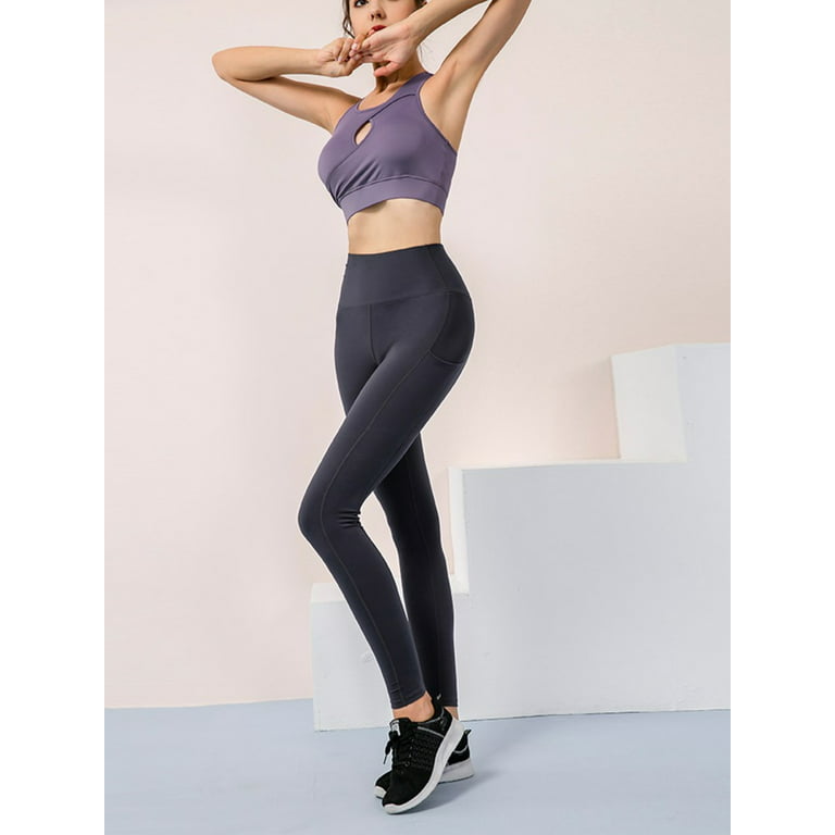 High Waisted Slim Leggings for Women - 7/8 Length Athletic Tummy Control  Yoga Pants for Workout