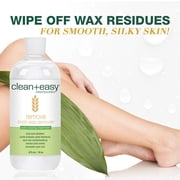 Clean + Easy After Wax Remover Oil with Wheat Germ, Post Wax Cleanser for Skin and Wax Residue, 16 Oz