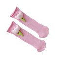 thumbnail image 2 of Calcetines Calcetines de tubo alto de algodón con flores populares coreanas de malla fina rosa claro para niñas de 2 a 8 años de verano, 2 of 5