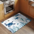 thumbnail image 2 of 2x3 Ft Entryway Area Rug, Blue Green Sea Turtle Kitchen Rug Runner Washable Floor Mat, Summer Ocean Coral Fish Seahorse Non Slip Indoor Door Mat Throw Carpet for Bathroom Living Room Bedroom, 2 of 8