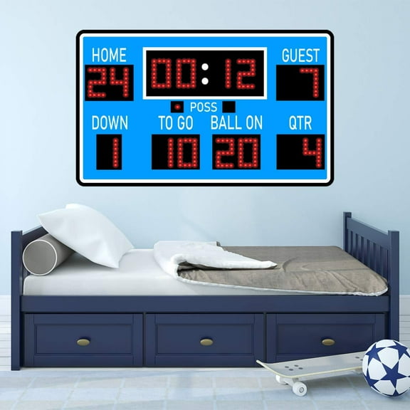 VWAQ Football Scoreboard Wall Sticker - Peel and Stick Sports Decor Vinyl Decal - PAS30