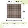 thumbnail image 2 of Brown Beige Plaid Checkered Pattern Square Fitted Tablecloth with Elastic Edge,Square Table Cover,Washable Elastic Table Cover for Home Kitchen Party Decor 36"x36", 2 of 6