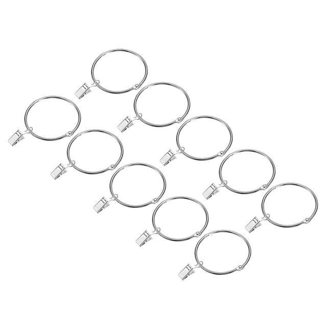 Unique Bargains Anneaux de Rideaux avec Pinces, Lot de 14 Anneaux à Pince pour Rideaux, Crochets à Pince pour Rideaux de 3 Pouces (Argent)