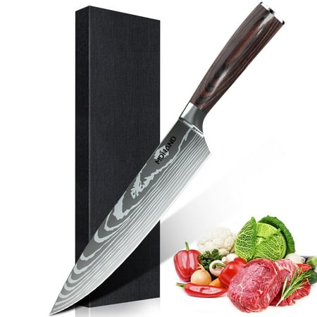 Chef Knife, High Carbon Stainless Steel Ultra Sharp Professional Kitchen Knife with Ergonomic Handle and Gift Box