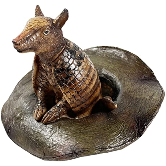 Urbalabs Western Armadillo in Cowboy Hat Desk Decor Armadillo Art Gifts Figure Western Garden Statues Decor Outdoor Statue Yard Art Sculptures Rustic Yard Decorations (Dillo in Hat)