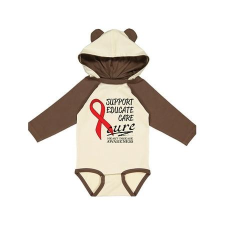 

Inktastic Support Educate Care Cure- Heart Disease Awareness Gift Baby Boy or Baby Girl Long Sleeve Bodysuit