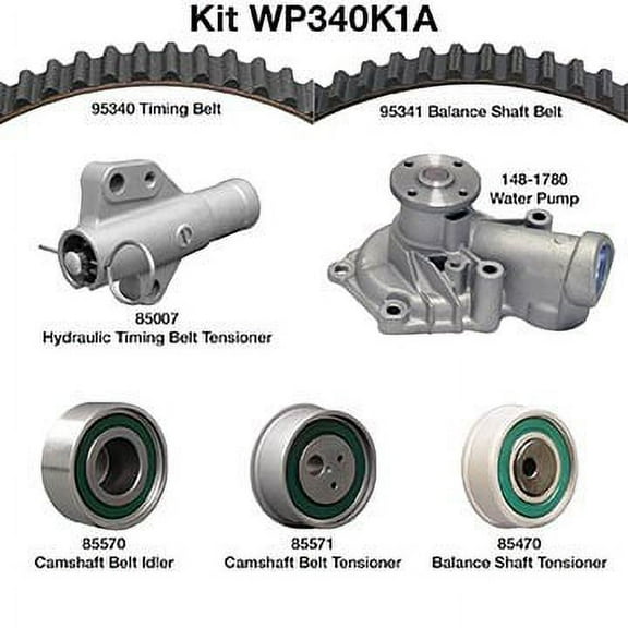 Dayco WP340K1A Water Pump Kit Fits select: 2007-2011 MITSUBISHI GALANT, 2008-2011 MITSUBISHI ECLIPSE