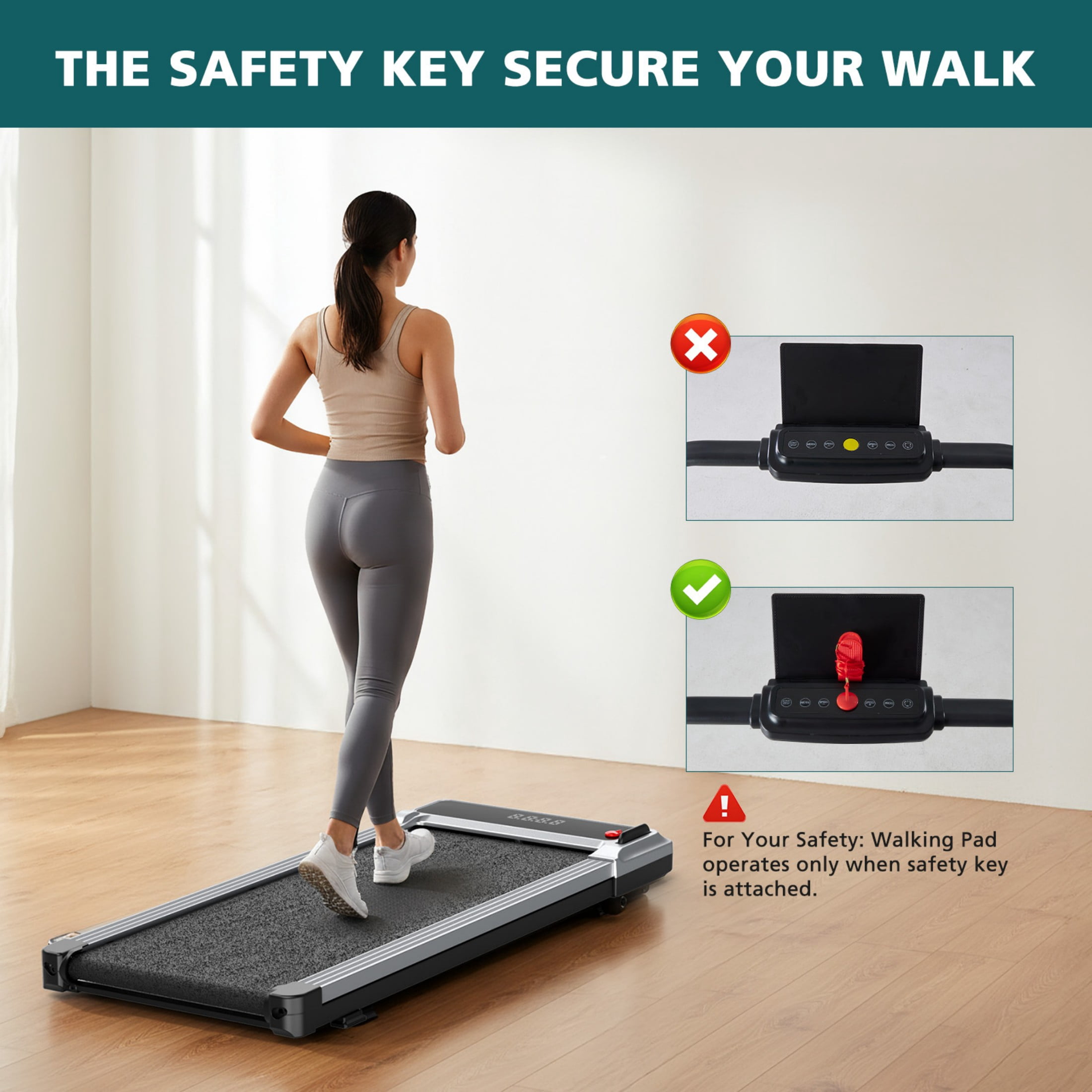 SHOUFTW Compact Walking Treadmill for Small Spaces with Incline, Under Desk Jogging Pad，Foldable Indoor Treadmills for Home, Quiet for Apartment, Versatile Daily Use, Quality & Value Focused