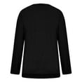 thumbnail image 6 of Cotton Pullover Sweatshirt Crewneck Womens Long Sleeve Cozy Base Shirts Solid Color Casual Fall Winter Tops (M, Black), 6 of 7