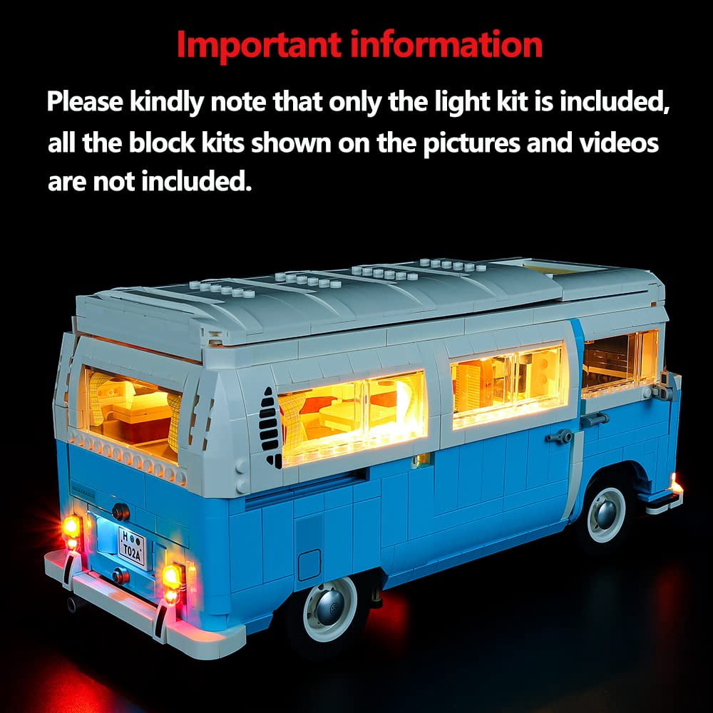Dobegin Led Lighting Kit only - Lights Set Designed for Lego Volkswagen T2 Camper Van 10279 Building Kit - No Model (Classic Version)