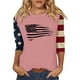 thumbnail image 5 of Camisetas de Manga Corta para las Mujeres Día de la Independencia Patriótica Impresa 3/4 Manga Cuello Redondo, Camiseta Casual para Diarios Y Festivales, 5 of 5