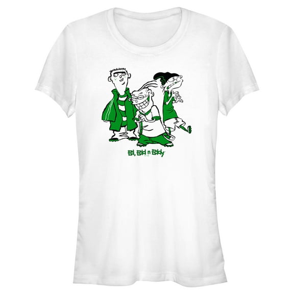 Junior's Ed, Edd n Eddy Green Characters Graphic Tee White Large