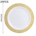 thumbnail image 1 of Bangus Plastic Plates, Disposable Plastic Plates with Gold Rim, Wedding Party Plates, include 25 Dinner Plates, 1 of 4