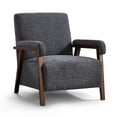 thumbnail image 2 of Ebello Overstuffed Upholstered Armchair, Short Plush Accent Chair with Thick Cushion, Padded Armrests and Solid Wood Frame for Living Room & Bedroom, Dark Gray, 2 of 10