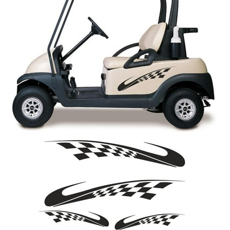 Checkered Flag Golf Cart Decals Accessories Go Cart Stickers GCC02 Checkered Flag Golf Cart Decals Accessories Go Cart Stickers GCC02