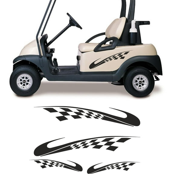 Checkered Flag Golf Cart Decals Accessories Go Cart Stickers GCC02