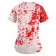 thumbnail image 3 of Camiseta de manga corta con escote en V para mujer con estampado abstracto artístico en rojo y blanco, corte holgado informal, 3 of 3