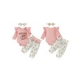 thumbnail image 2 of Cjfdfy Newborn Baby Girl Western Outfits Horse Cowgirl Graphic Long Sleeve Ruffle Romper Country Bow Pants Headband Cute Country Cowgirl Halloween Fall Winter Clothes 0-18M, 2 of 9