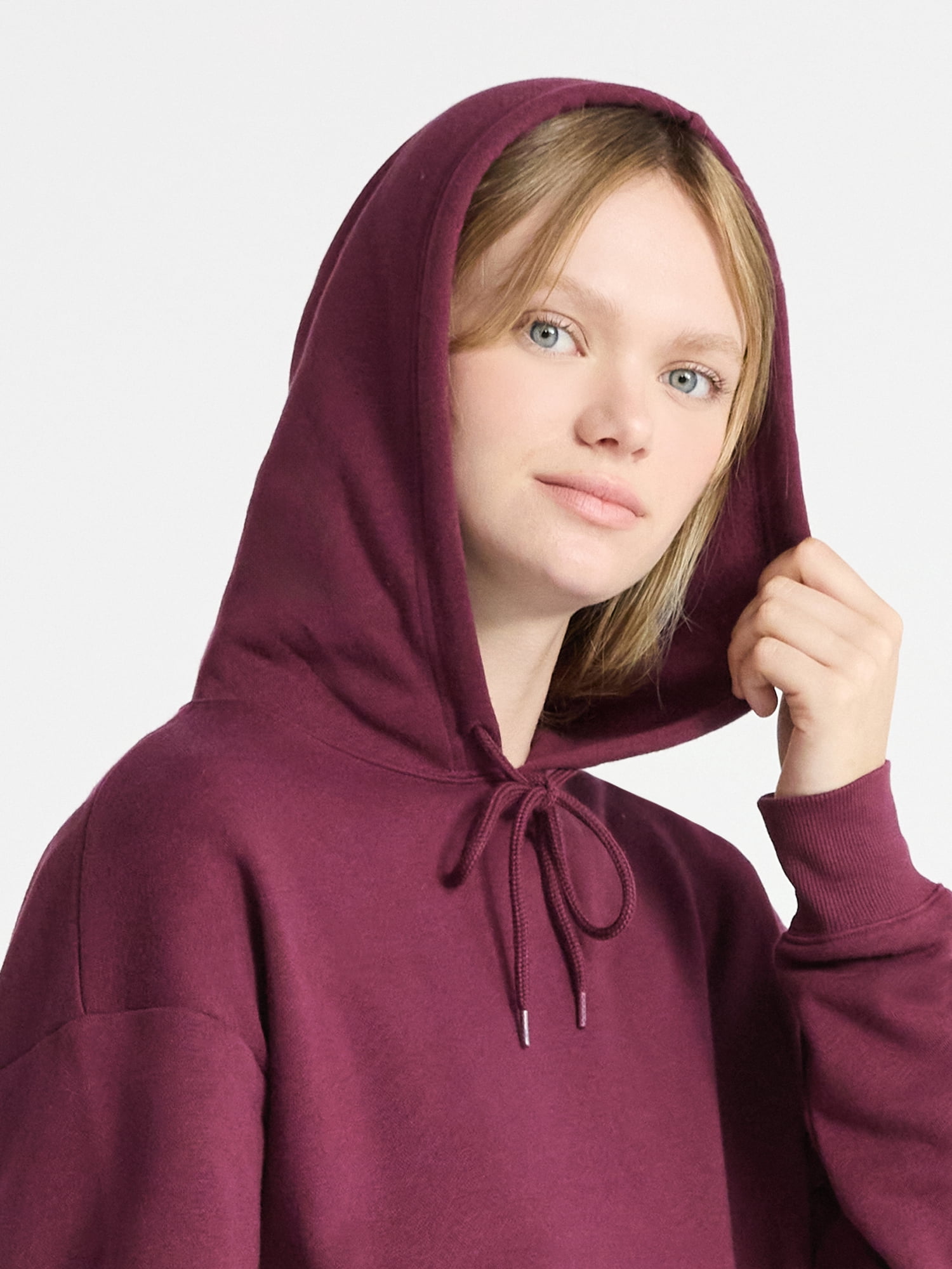 No Boundaries Essential Fleece Hoodie, Women's Sizes XXS-XXL