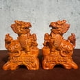 thumbnail image 3 of Large pair of ebony carved Qilin figurines, perfect for home decoration, attracting wealth and protecting the home. A feng shui gift made of redwood., 3 of 3