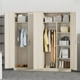 thumbnail image 2 of SUNCROWN Metal Storage Cabinet with Locking Doors, 72" Tall Wardrobe Closet with Lock and Hanging Rod, Steel Storage Locker Closet with 4 Shelves for Home Office, Garage, Grey, 2 of 8