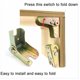 thumbnail image 4 of Patas de mesa plegables, patas de mesa alargadas con hebilla de bloqueo, patas de sofá cama plegables de acero laminado en caliente, accesorios para muebles, 4 of 5