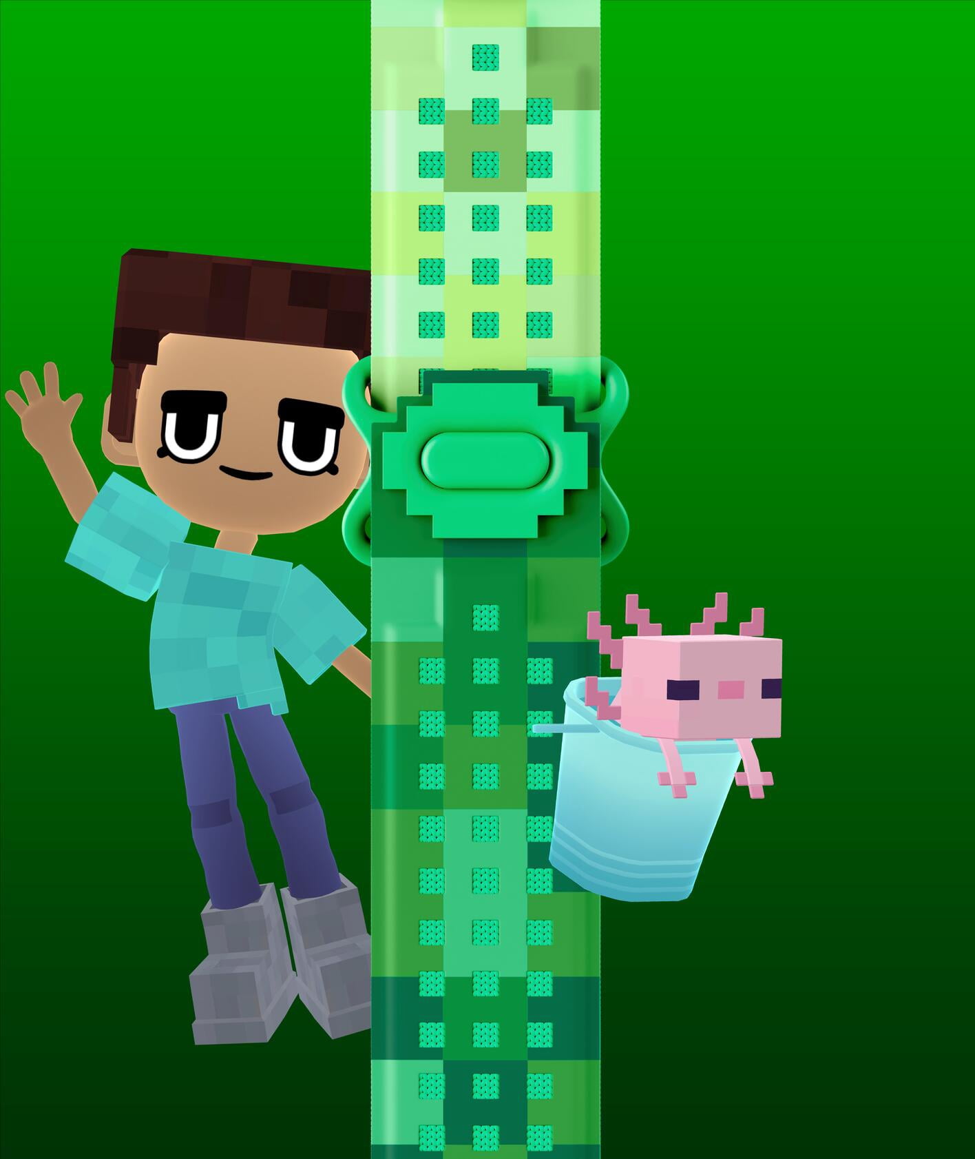 Fitbit Ace LTE Band - Kids Smartwatch Band - Water Resistant - One Size Fits All - Minecraft: Do U Mine?