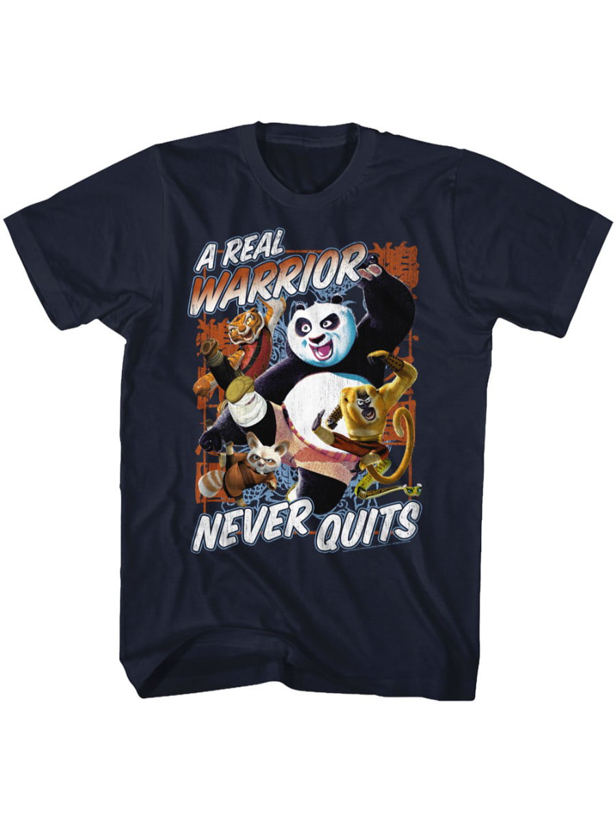 Kung Fu Panda Movie Real Warrior Never Quits Adult T Shirt Tee 
